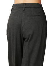 PANTALONE DONNA SEVENTY ANTRACITE A GAMBA DRITTA CON PENCES IN PUNTO STOFFA COMPATTO