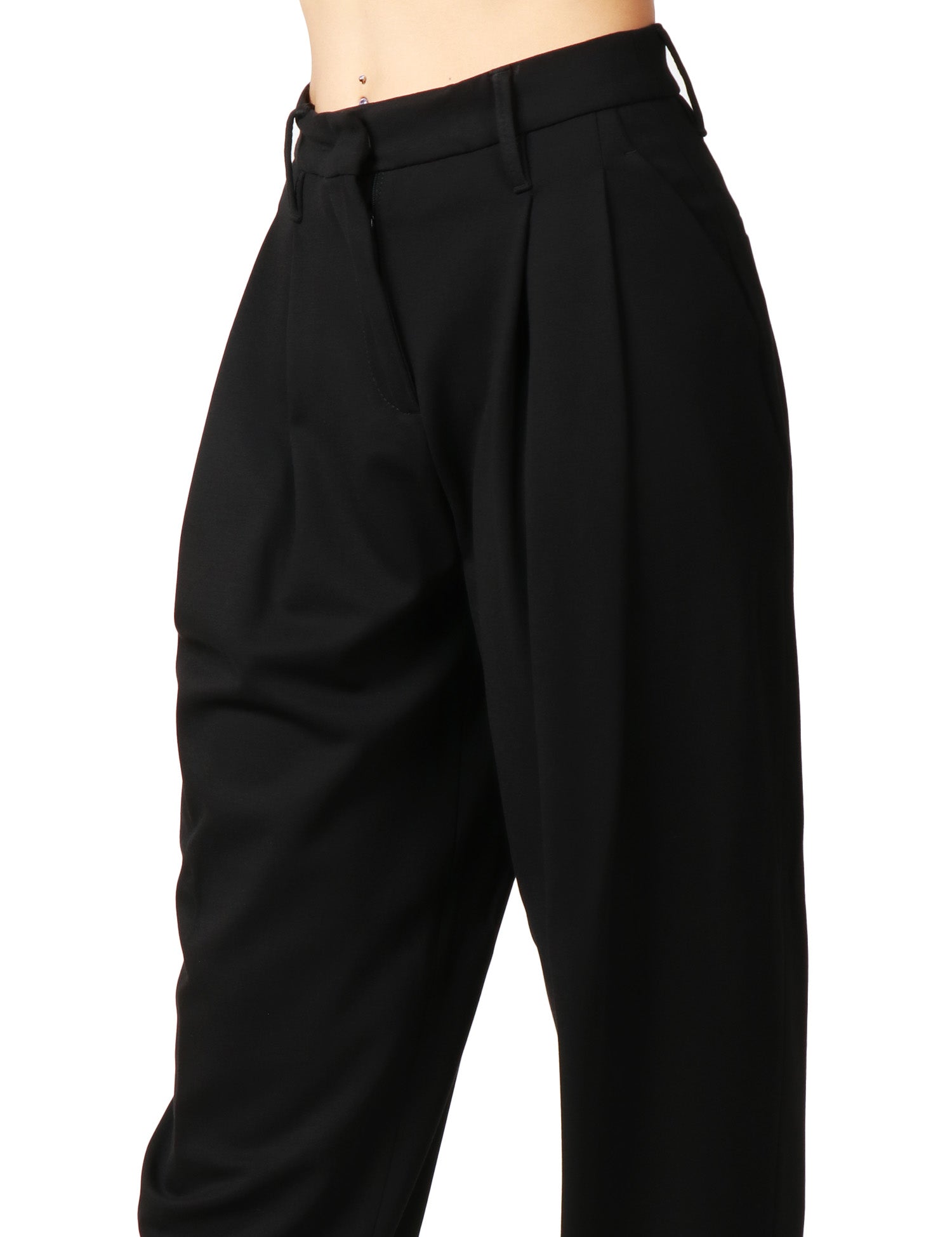 PANTALONE DONNA SEVENTY NERO IN PUNTO STOFFA A SIGARETTA CON PENCES