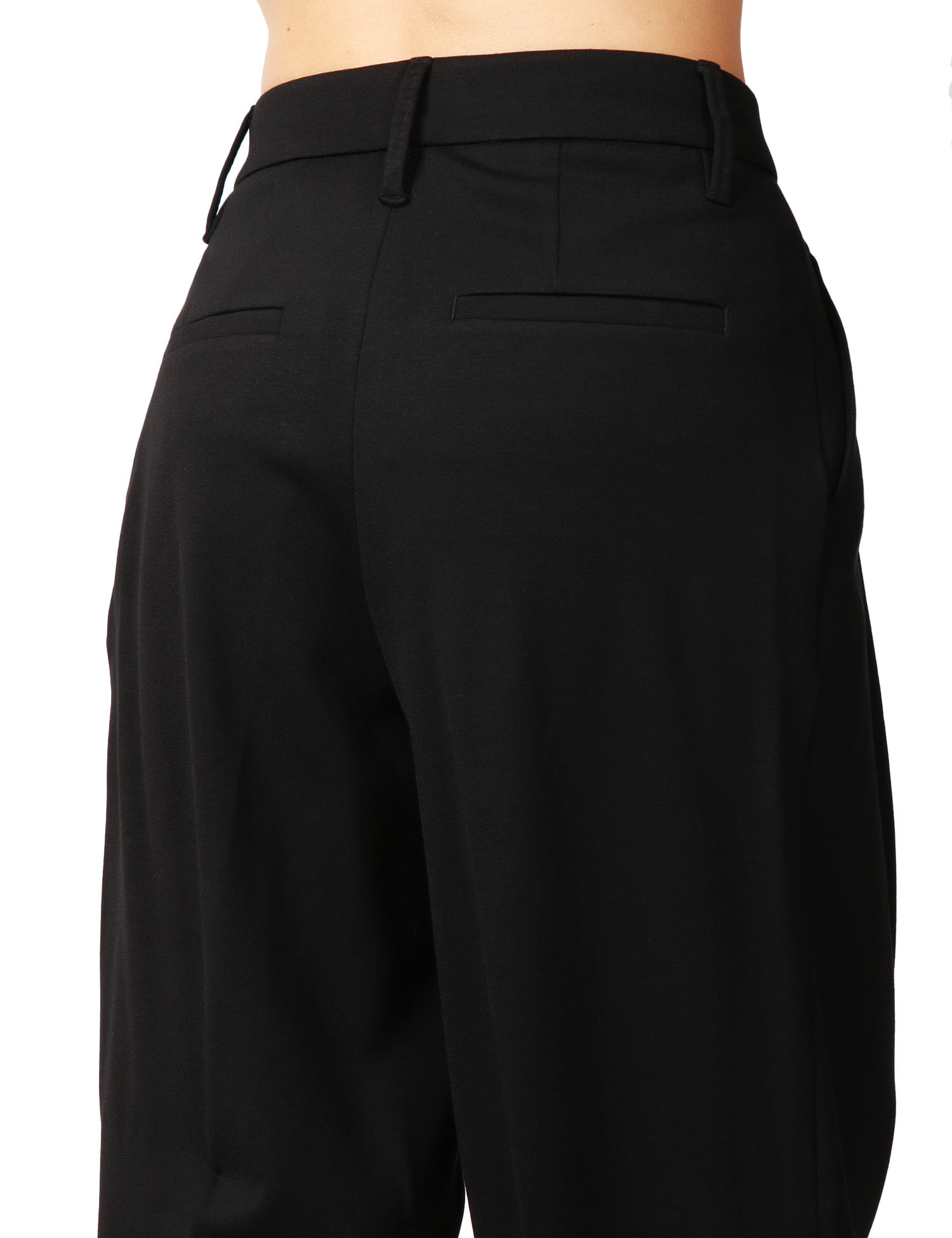 PANTALONE DONNA SEVENTY NERO IN PUNTO STOFFA A SIGARETTA CON PENCES