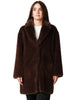 Ecopelliccia donna tavus milano cioccolato lunghezza media con collo rever