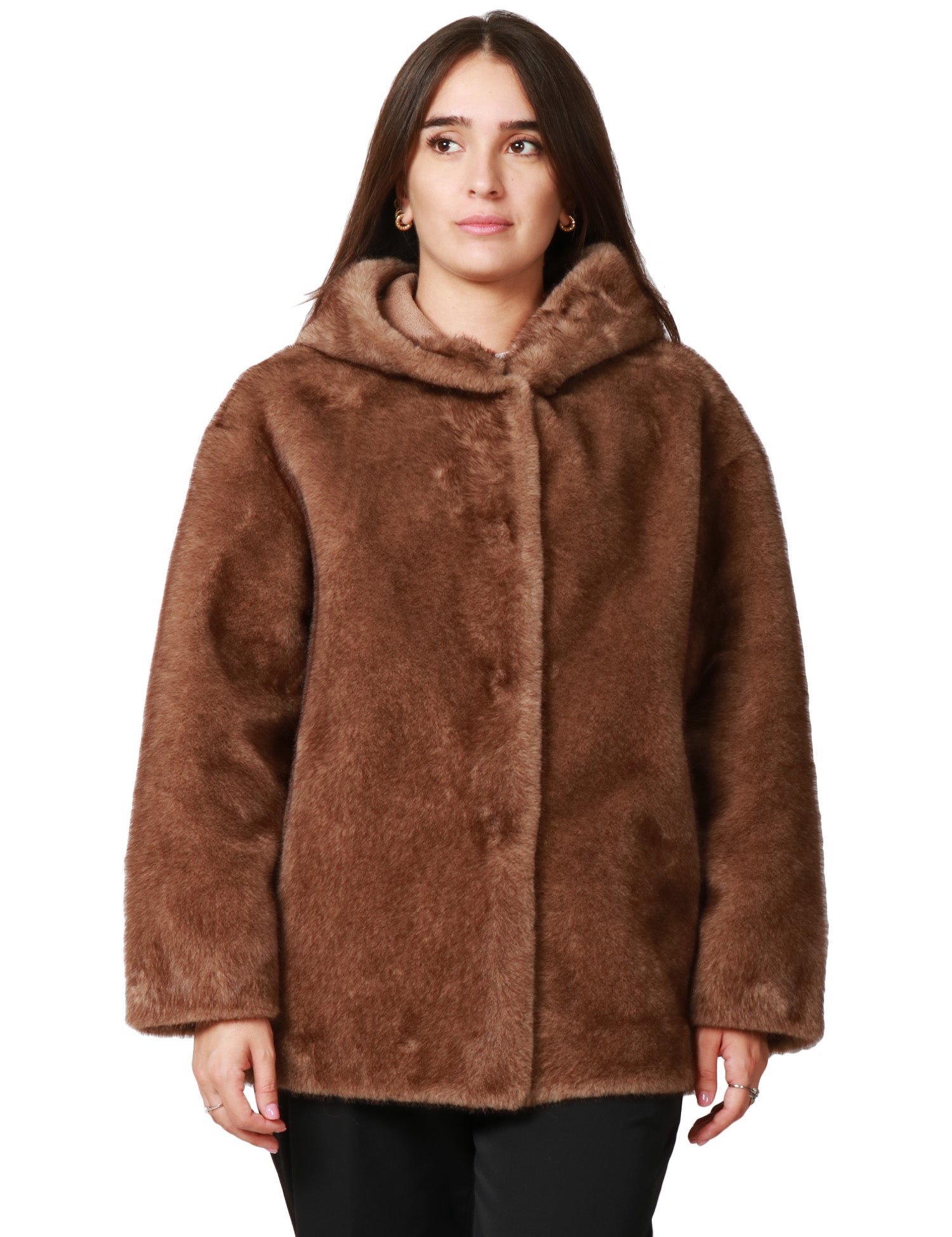 ECOPELLICCIA DONNA TAVUS MILANO BISCOTTO CON CAPPUCCIO