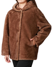 ECOPELLICCIA DONNA TAVUS MILANO BISCOTTO CON CAPPUCCIO