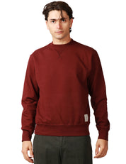 FELPA UOMO TELA GENOVA BENITO BORDEAUX GIROCOLLO 100% COTONE