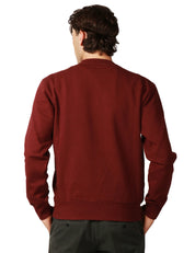 FELPA UOMO TELA GENOVA BENITO BORDEAUX GIROCOLLO 100% COTONE