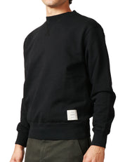 FELPA UOMO TELA GENOVA BENITO NERA GIROCOLLO 100% COTONE