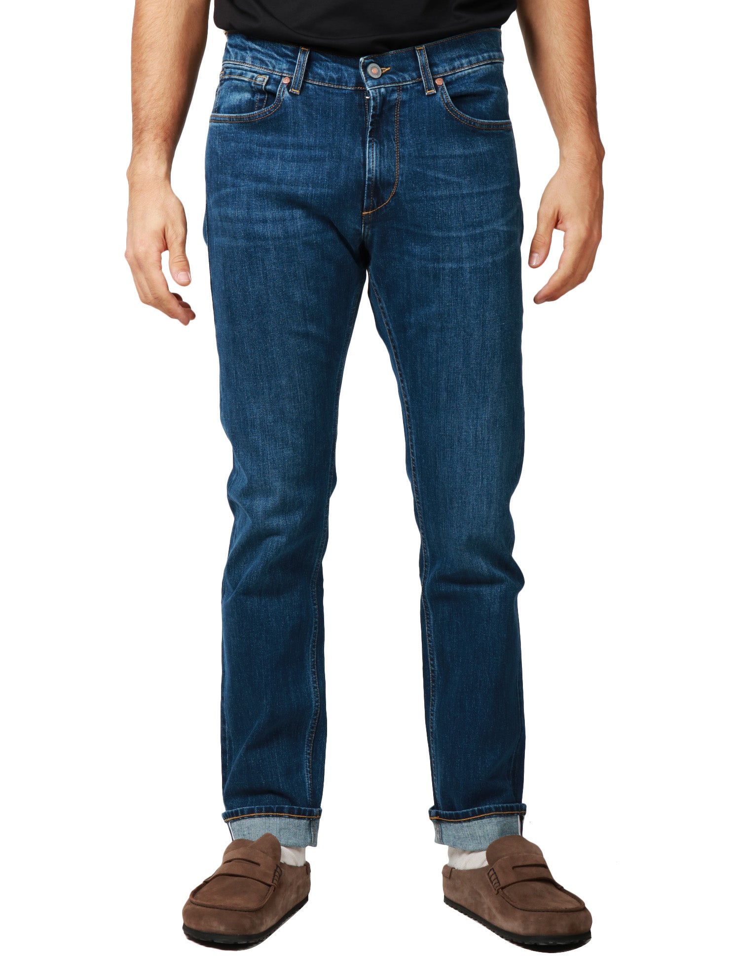 JEANS UOMO TELA GENOVA COSMY LAVAGGIO MEDIO CINQUE TASCHE SLIM FIT