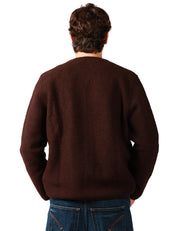 CARDIGA UOMO UNIVERSAL WORKS WOOL FLEECE MORO IN LANA CON BOTTONI E 4 TASCHE ANTERIORI