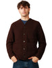 Cardiga uomo universal works wool fleece moro in lana con bottoni e 4 tasche anteriori