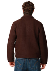 GIACCA UOMO UNIVERSAL WORKS BROWN IN LANA CON COLLETTO E BOTTONI