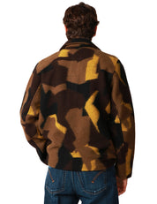 GIACCA UOMO UNIVERSAL WORKS CAMOUFLAGE IN LANA CON TASCHE DAVANTI E BOTTONI