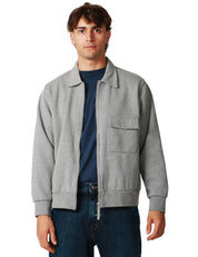 GIACCA UOMO UNIVERSAL WORKS GRIGIA CON COLLETTO E ZIP BIDIREZIONALE