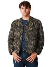 CARDIGAN UOMO UNIVERSAL WORKS CHARCOAL IN MISTO LANA CON BOTTONI E TASCHE