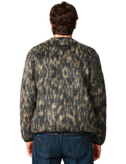 CARDIGAN UOMO UNIVERSAL WORKS CHARCOAL IN MISTO LANA CON BOTTONI E TASCHE