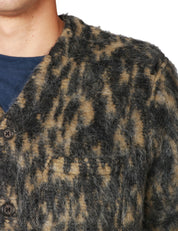 CARDIGAN UOMO UNIVERSAL WORKS CHARCOAL IN MISTO LANA CON BOTTONI E TASCHE