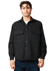 OVERSHIRT UOMO WHITESAND ANTRACITE IN MISTO LANA CON TASCHE A TOPPA SUL PETTO