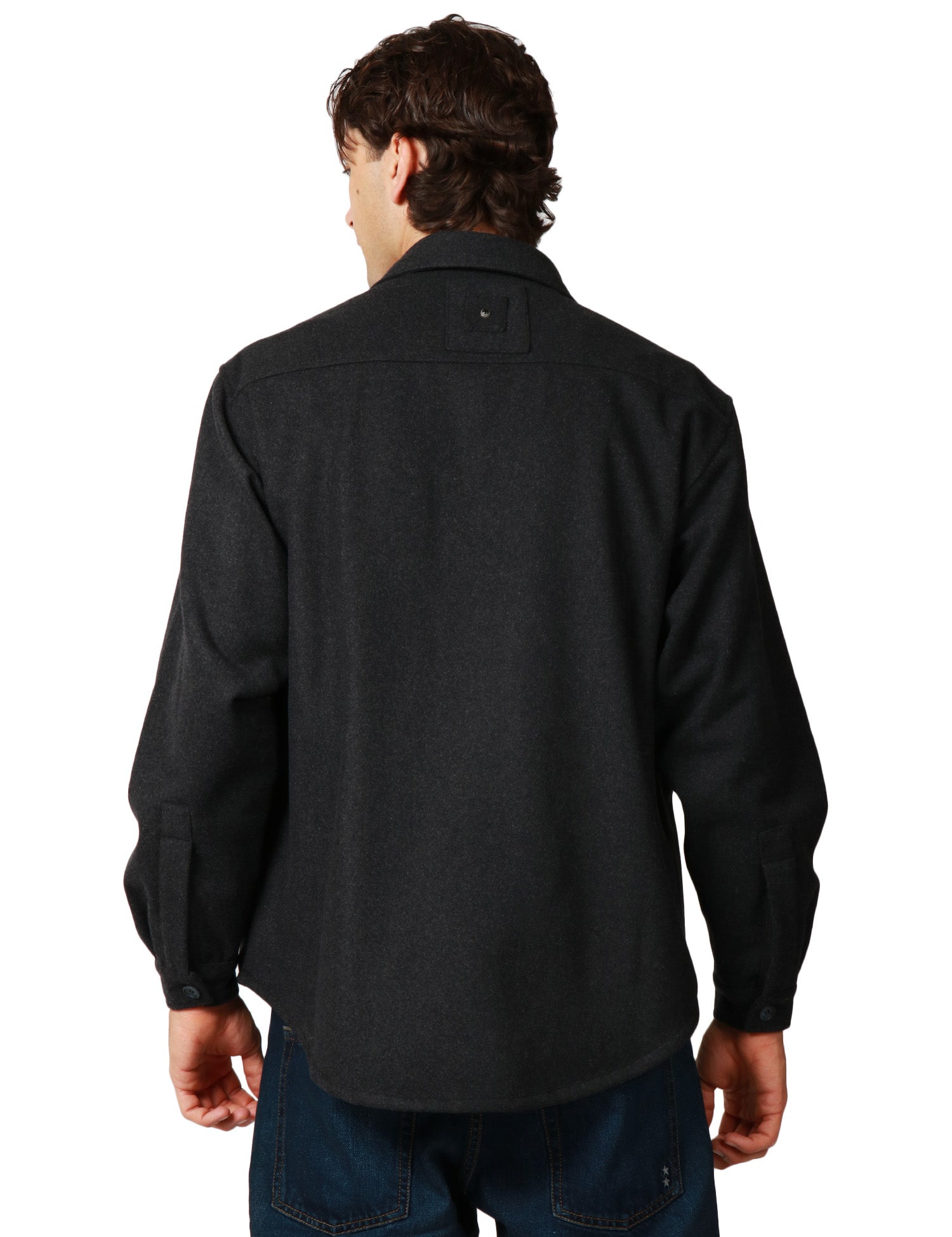 OVERSHIRT UOMO WHITESAND ANTRACITE IN MISTO LANA CON TASCHE A TOPPA SUL PETTO