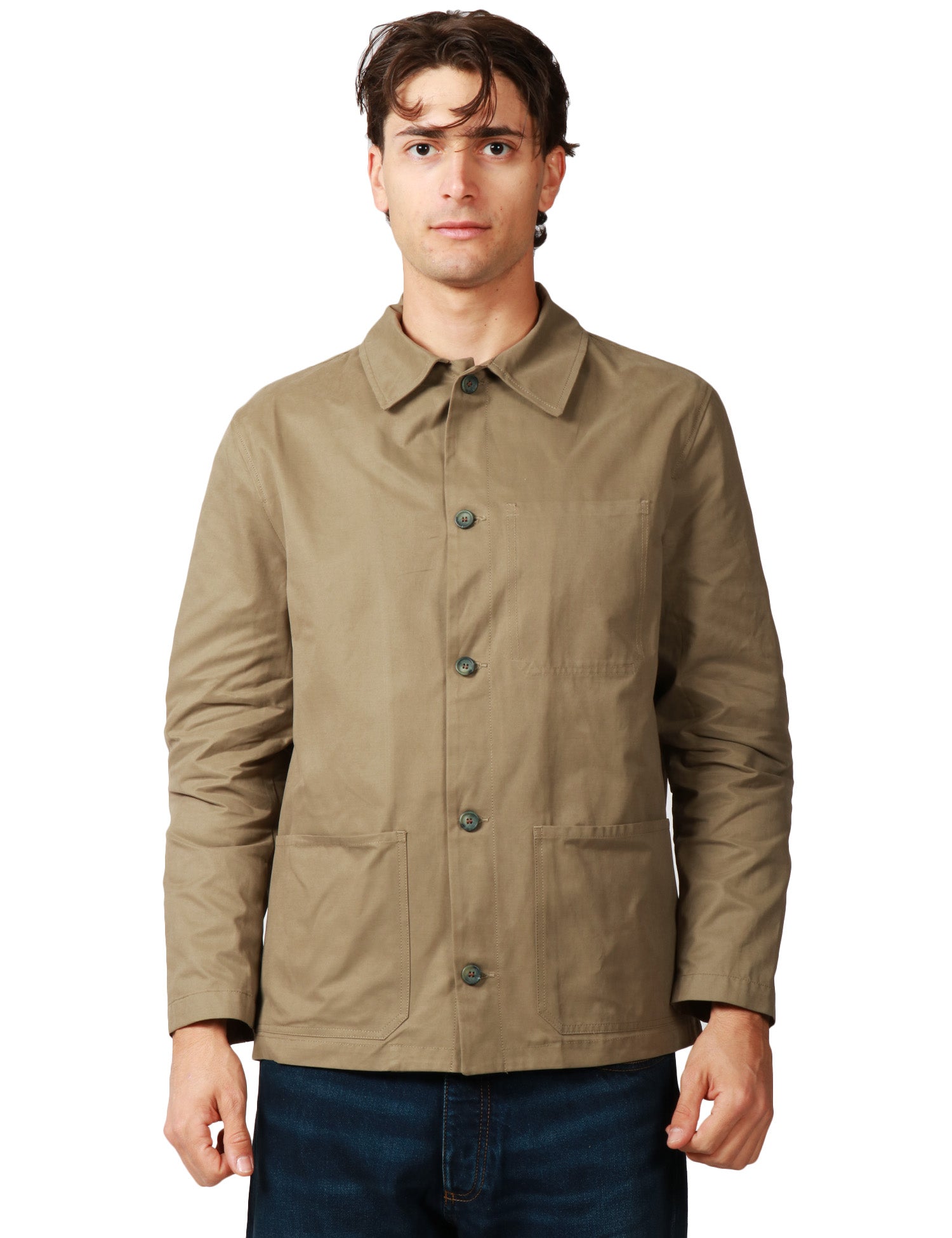 OVERSHIRT UOMO WHITESAND MILITARE CON TASCHE A TOPPA SUI FIANCHI