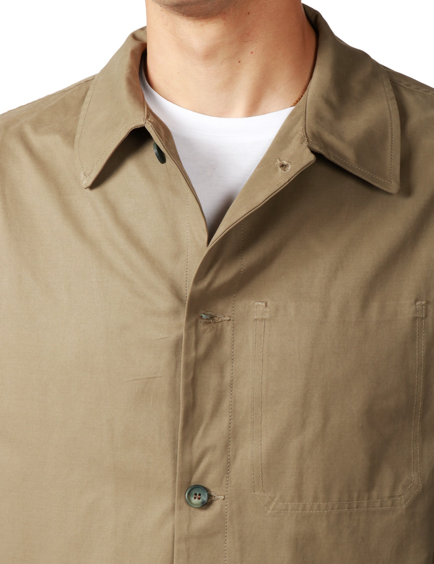 OVERSHIRT UOMO WHITESAND MILITARE CON TASCHE A TOPPA SUI FIANCHI