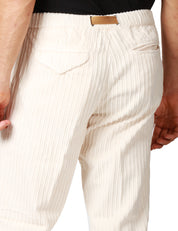 PANTALONE UOMO WHITESAND TORTORA IN VELLUTO A COSTA LARGA CON VITA REGOLABILE