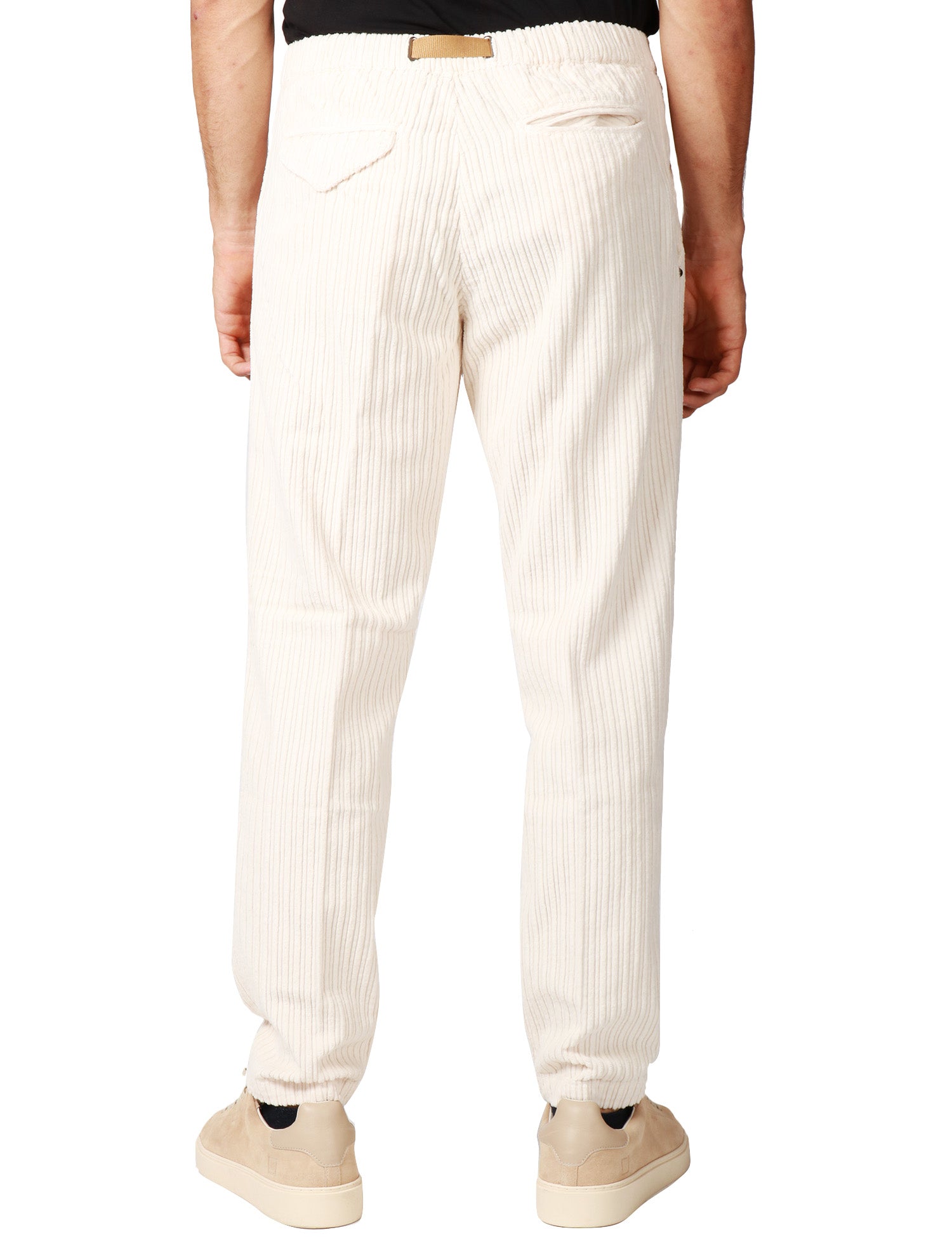 PANTALONE UOMO WHITESAND TORTORA IN VELLUTO A COSTA LARGA CON VITA REGOLABILE
