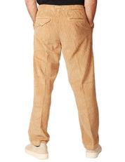 PANTALONE UOMO WHITESAND BEIGE IN VELLUTO A COSTA LARGA CON VITA REGOLABILE