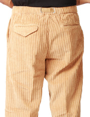 PANTALONE UOMO WHITESAND BEIGE IN VELLUTO A COSTA LARGA CON VITA REGOLABILE