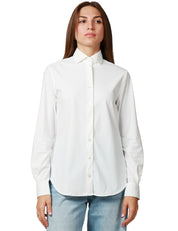 CAMICIA DONNA XACUS BIANCA CON COLLO ALLA FRANCESE IN TESSUTO ACTIVE