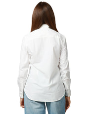 CAMICIA DONNA XACUS BIANCA CON COLLO ALLA FRANCESE IN TESSUTO ACTIVE