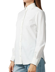 CAMICIA DONNA XACUS BIANCA CON COLLO ALLA FRANCESE IN TESSUTO ACTIVE