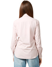 CAMICIA DONNA XACUS NUDE CON COLLO ALLA FRANCESE E BOTTONI IN TONO IN TESSUTO ACTIVE