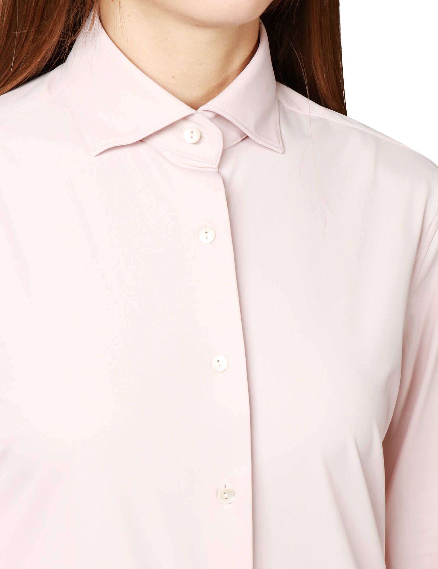CAMICIA DONNA XACUS NUDE CON COLLO ALLA FRANCESE E BOTTONI IN TONO IN TESSUTO ACTIVE