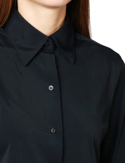 CAMICIA DONNA XACUS PERLA NERA IN TESSUTO ACTIVE CON BOTTONI IN TONO