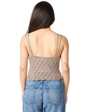 TOP DONNA AKEP CORDA CON SCOLLO A V E MOTINO CROCHET