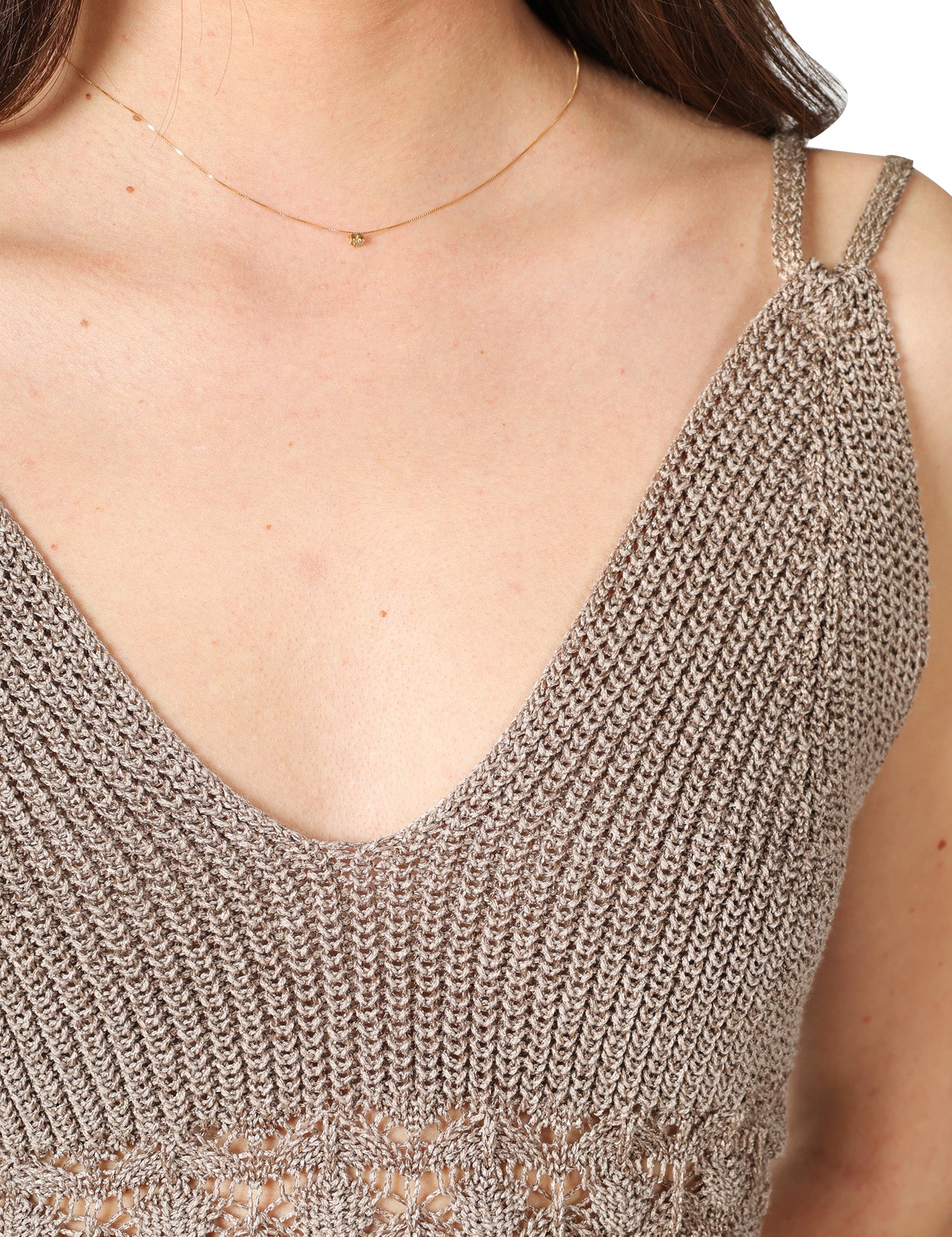 TOP DONNA AKEP CORDA CON SCOLLO A V E MOTINO CROCHET