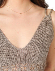 TOP DONNA AKEP CORDA CON SCOLLO A V E MOTINO CROCHET