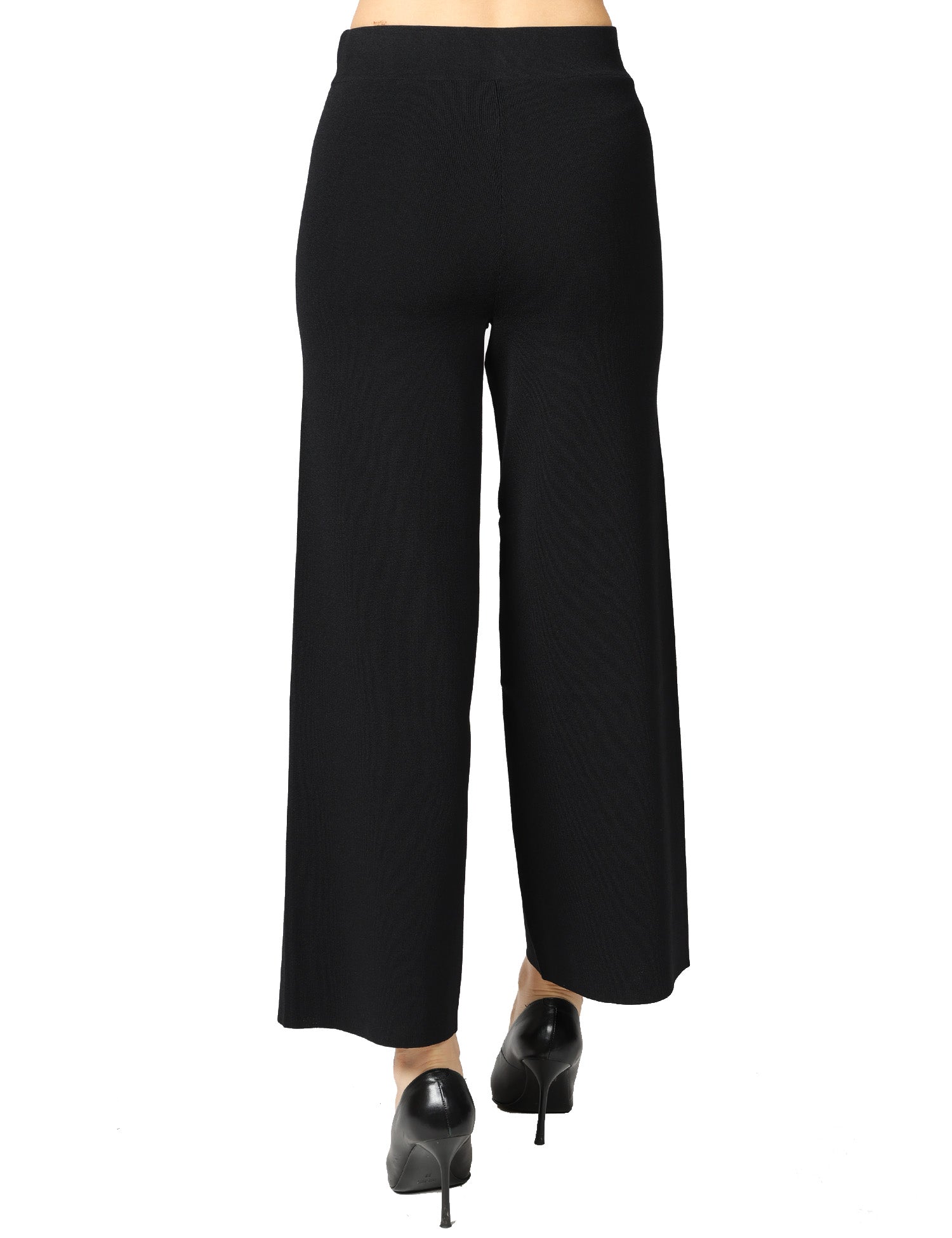 PANTALONE TAILORED DONNA ALPHA STUDIO NERO IN VISCOSA A VITA ALTA ELASTICATA
