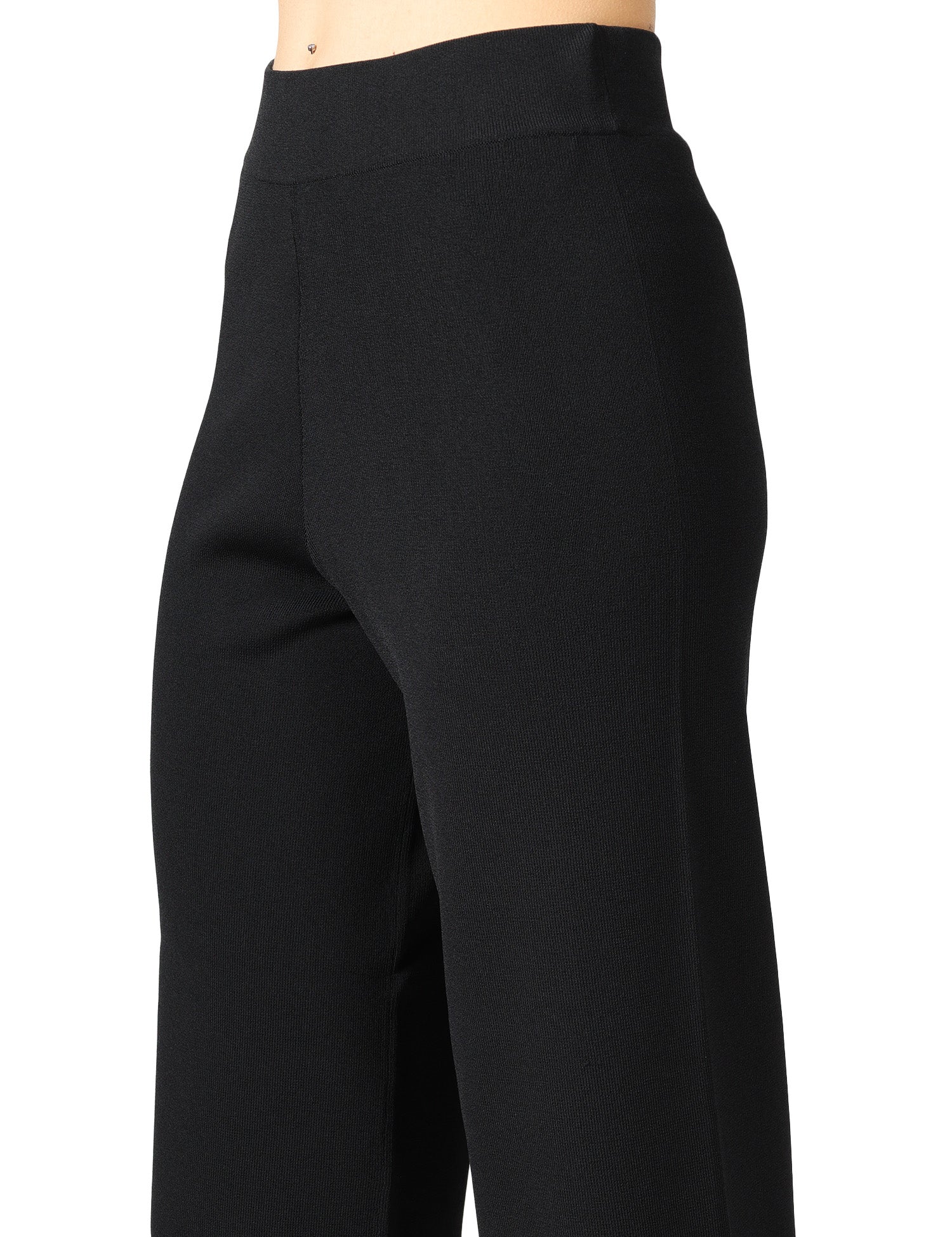 PANTALONE TAILORED DONNA ALPHA STUDIO NERO IN VISCOSA A VITA ALTA ELASTICATA