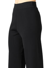 PANTALONE TAILORED DONNA ALPHA STUDIO NERO IN VISCOSA A VITA ALTA ELASTICATA