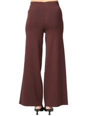 PANTALONE TAILORED DONNA ALPHA STUDIO CIOCCOLATO IN VISCOSA A VITA ALTA ELASTICATA