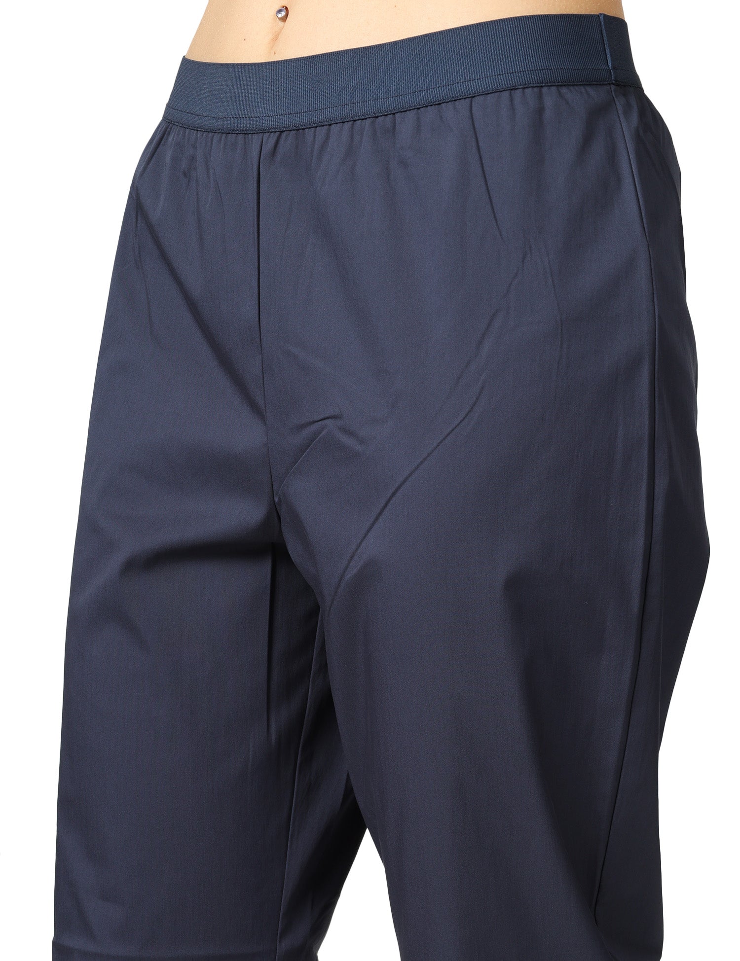 PANTALONE DONNA ALPHA STUDIO BLU NOTTE A SIGARETTA IN COTONE TECNICO CON ELASTICO IN VITA