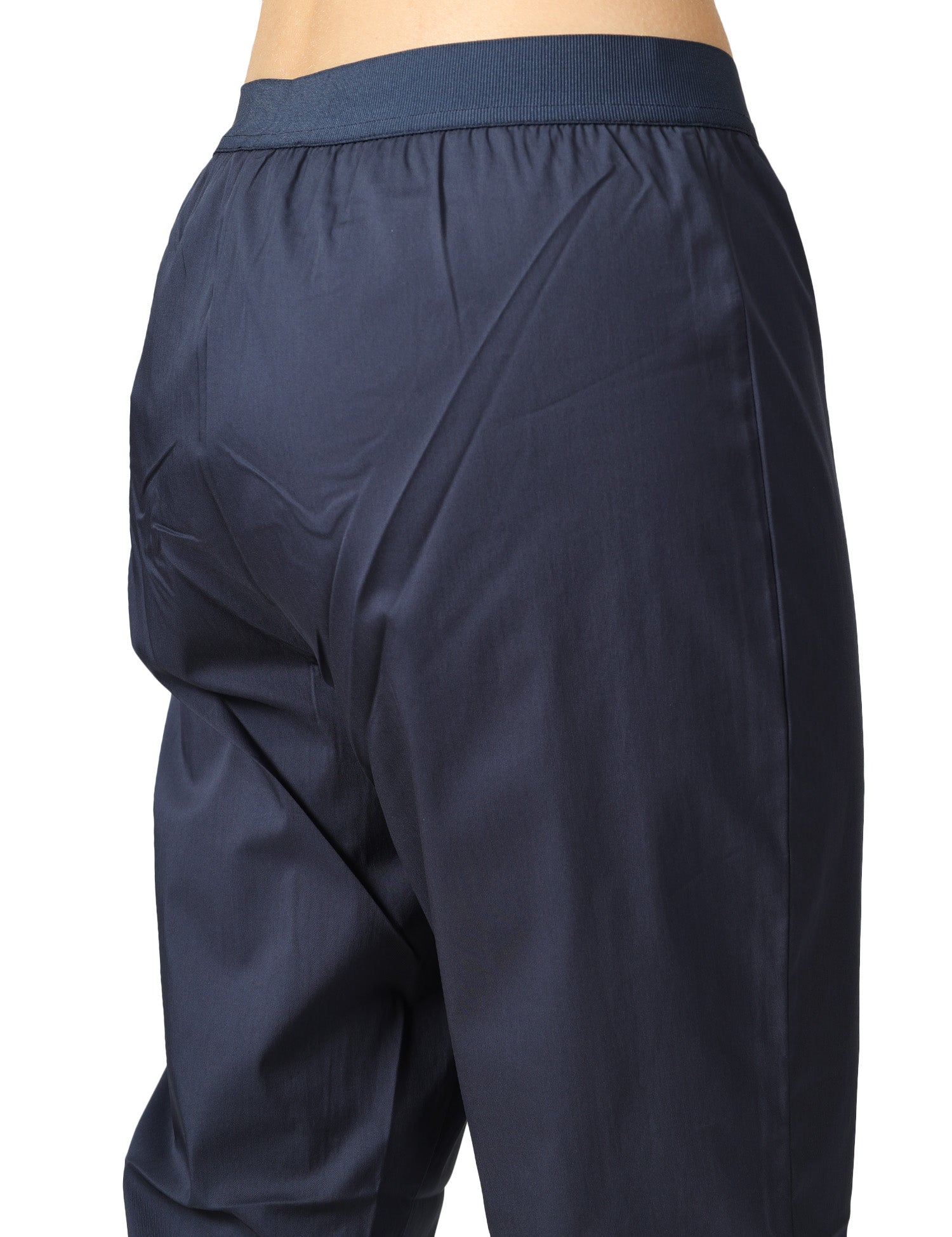 PANTALONE DONNA ALPHA STUDIO BLU NOTTE A SIGARETTA IN COTONE TECNICO CON ELASTICO IN VITA