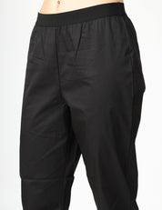 PANTALONE DONNA ALPHA STUDIO NERO A SIGARETTA IN COTONE STRETCH CON ELASTICO IN VITA