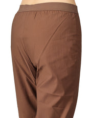 PANTALONE DONNA ALPHA STUDIO CIOCCOLATO A SIGARETTA IN COTONE TECNICO CON ELASTICO IN VITA