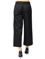PANTALONE DONNA ALPHA STUDIO NERO A VITA ALTA IN HEAVY POPELINE