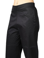 PANTALONE DONNA ALPHA STUDIO NERO A VITA ALTA IN HEAVY POPELINE