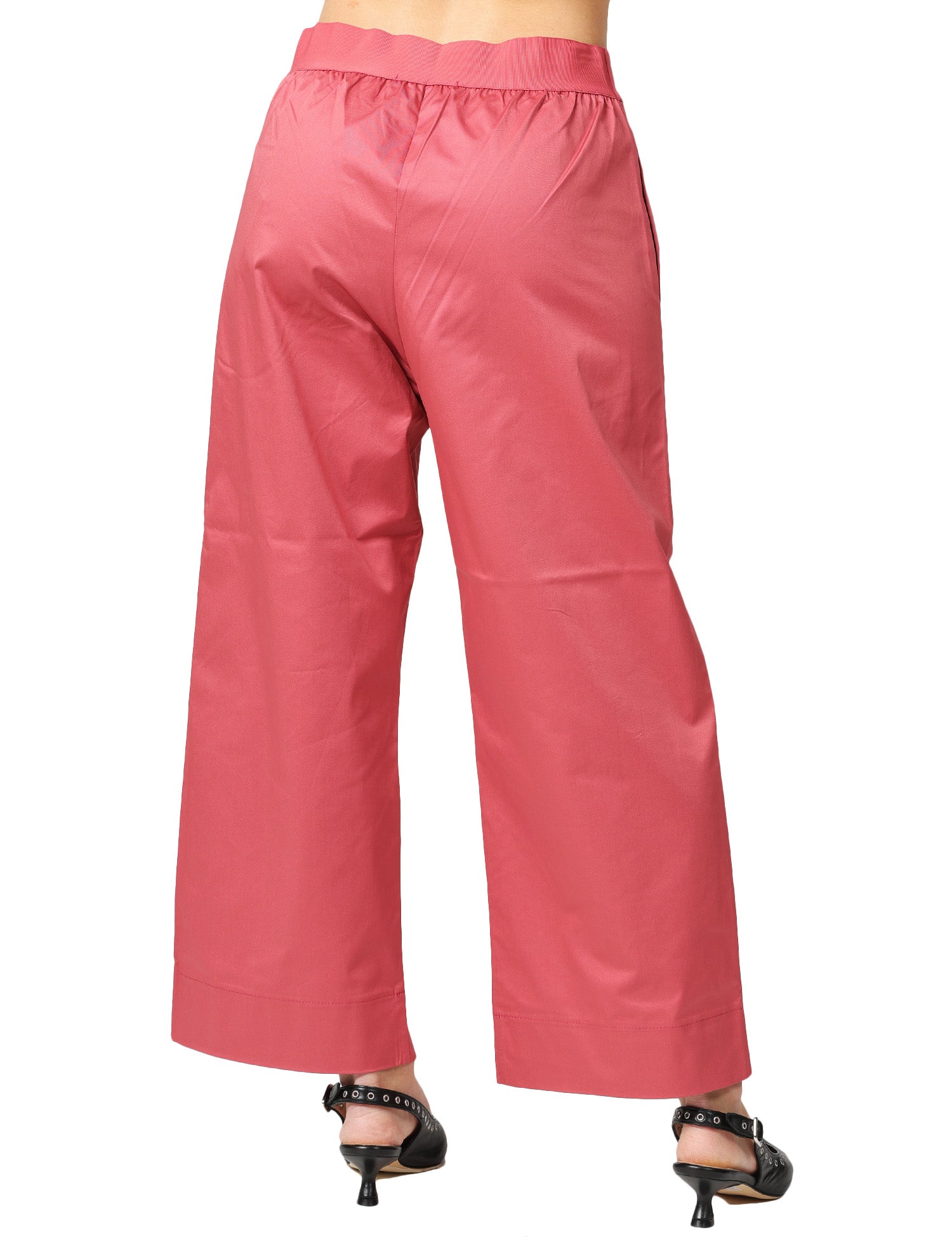 PANTALONE DONNA ALPHA STUDIO CIPOLLA A VITA ALTA IN HEAVY POPELINE