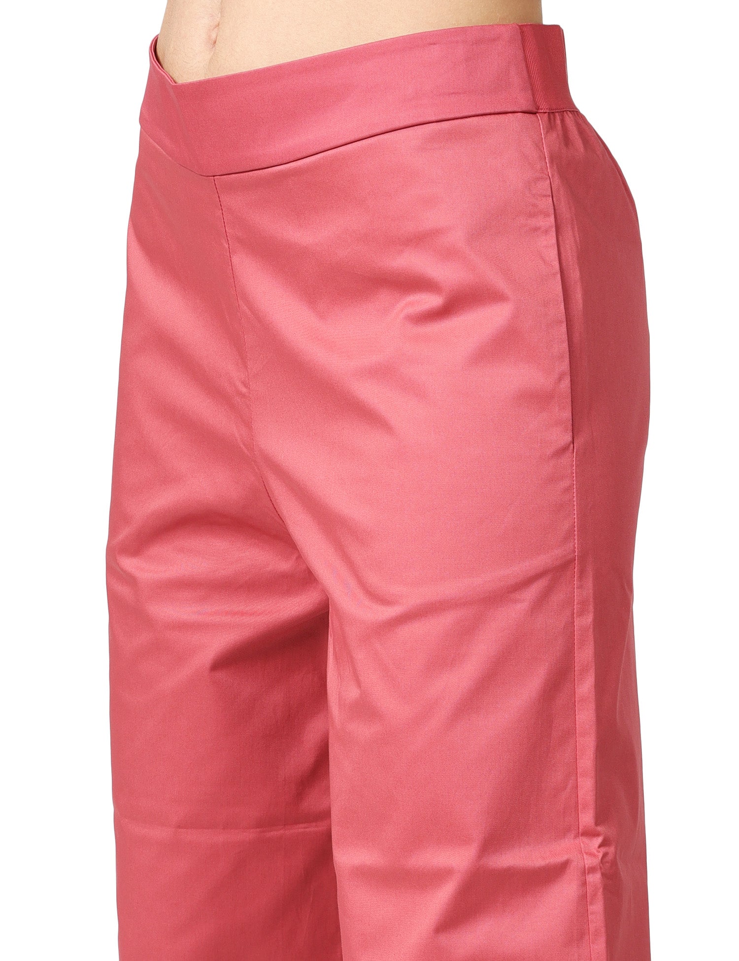 PANTALONE DONNA ALPHA STUDIO CIPOLLA A VITA ALTA IN HEAVY POPELINE