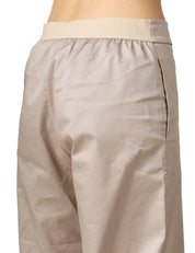 PANTALONE DONNA ALPHA STUDIO CORDA A VITA ALTA IN HEAVY POPELINE