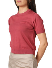 MAGLIA DONNA ALPHA STUDIO CIPOLLA GIROCOLLO A MEZZE MANICHE 100% COTONE