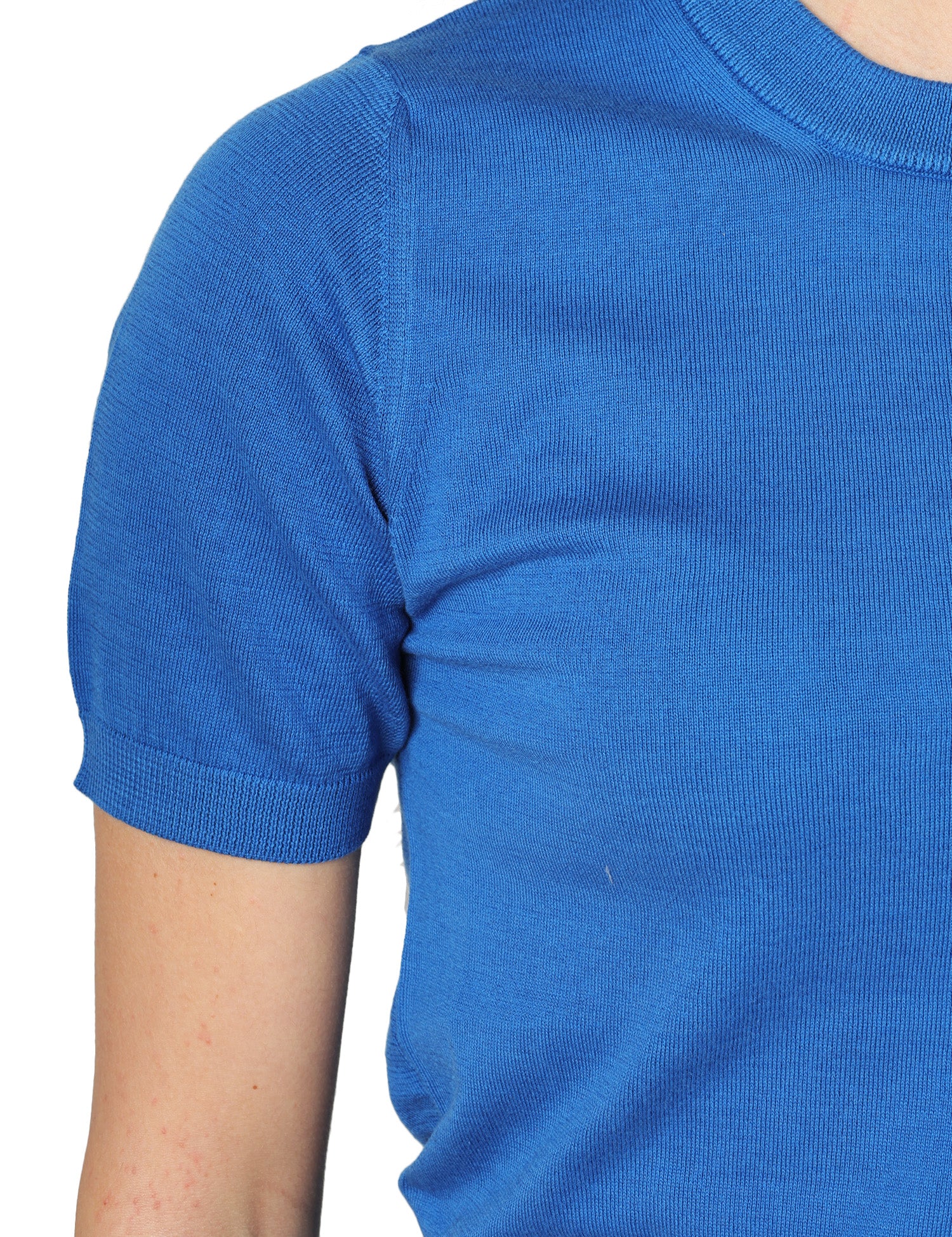 MAGLIA DONNA ALPHA STUDIO BLU MARINO GIROCOLLO A MEZZE MANICHE 100%COTONE